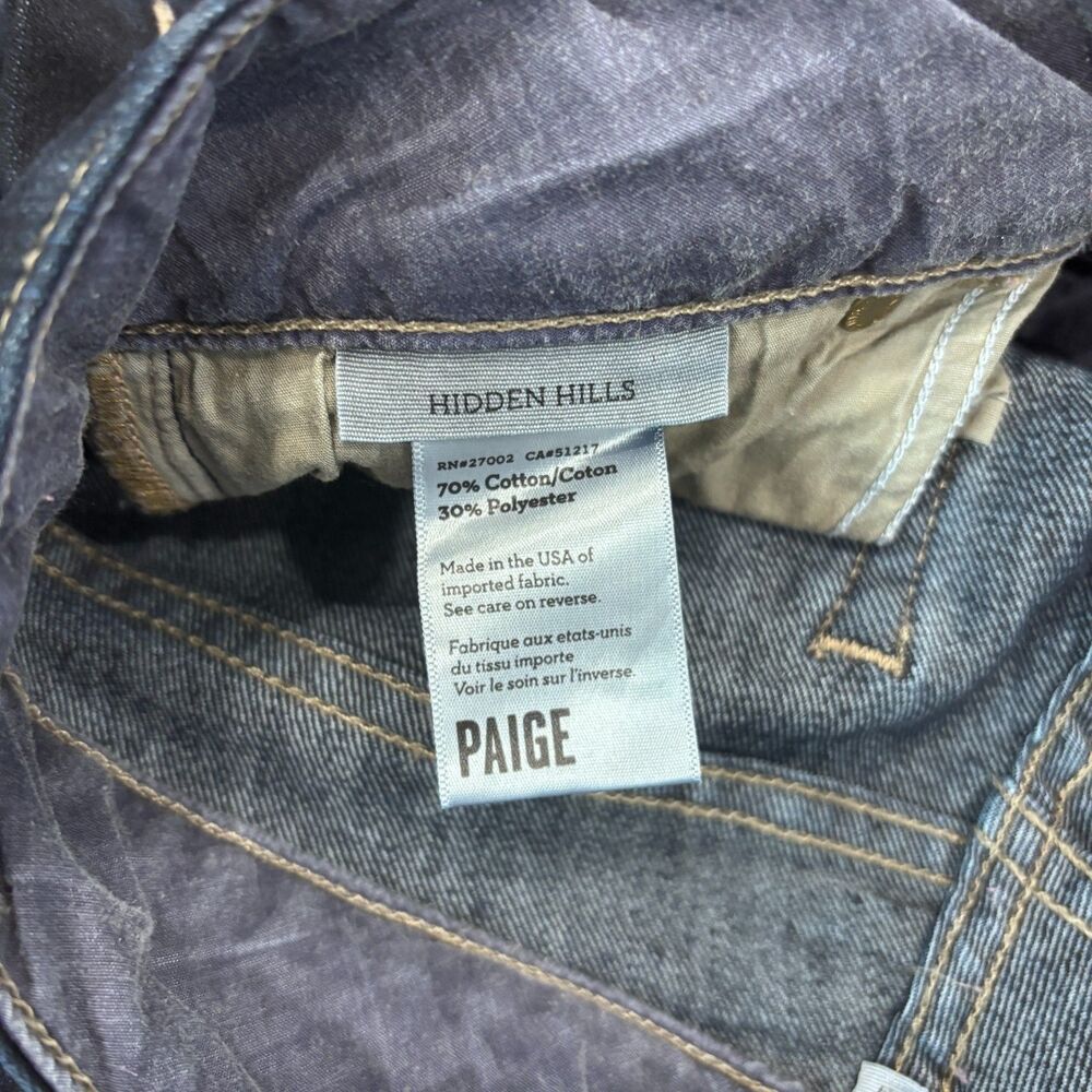 PAIGE Hidden Hills Dark Wash Boot Cut Jeans Size 27 - 0196055-541 Mid Rise USA - Picture 6 of 13